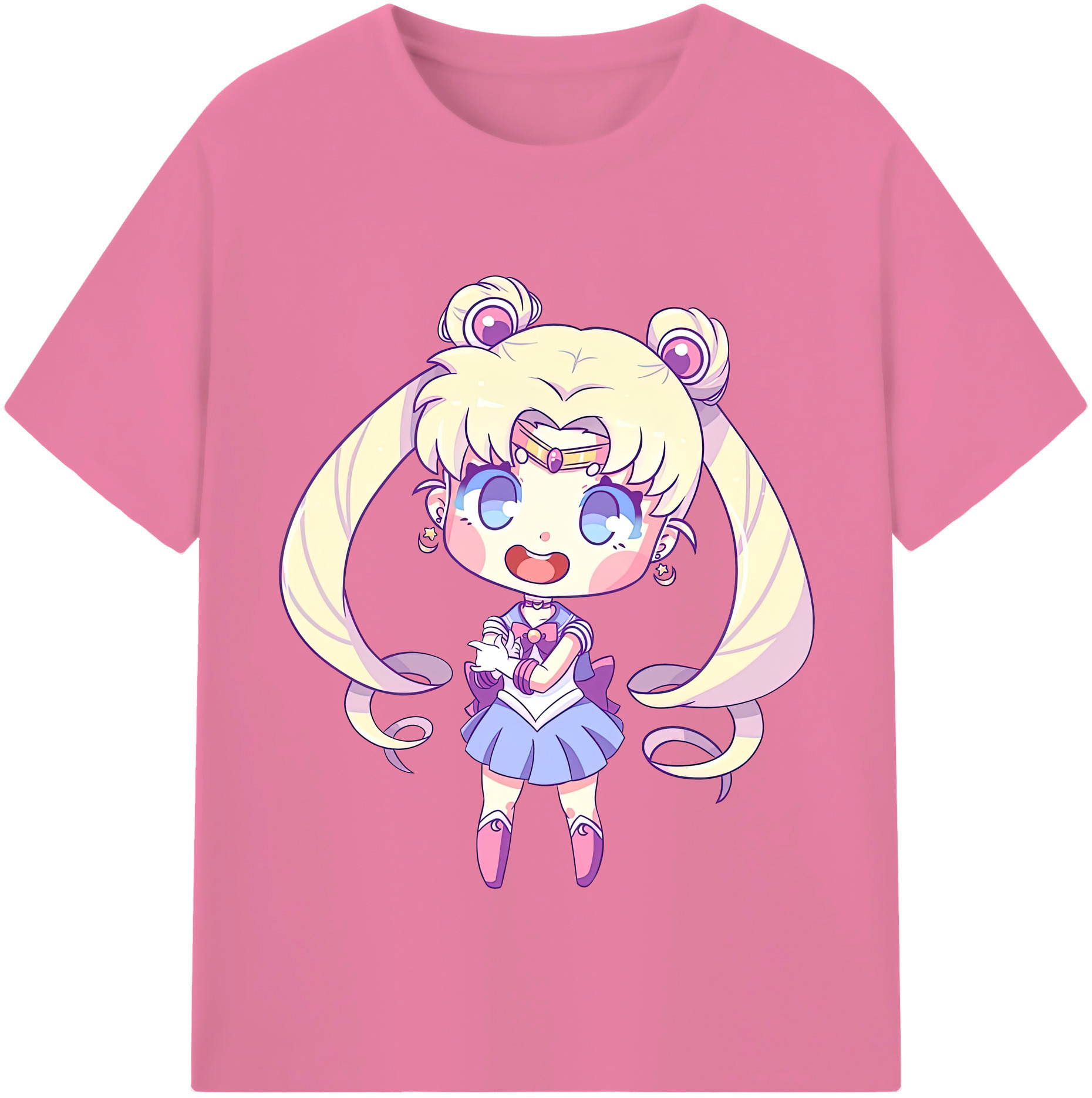 （画像用） 美少女戦士セーラームーン 月野 うさぎ つきの うさぎ Sailor Moon Tsukino Usagi 綿100％半袖Tシャツ（フロントプリント）